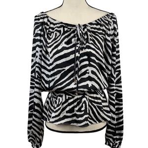 Michael Kors Animal Print Blouse Size L
